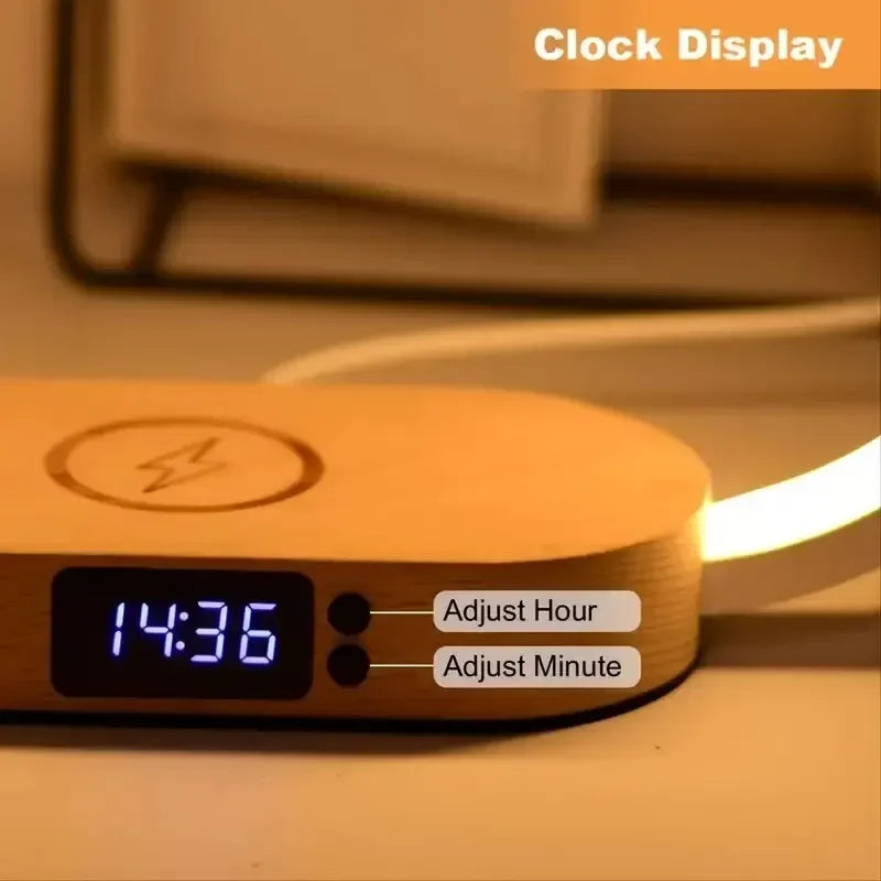 Wireless Phone Charger Dimmable LED Clock
