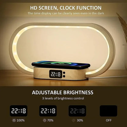 Wireless Phone Charger Dimmable LED Clock