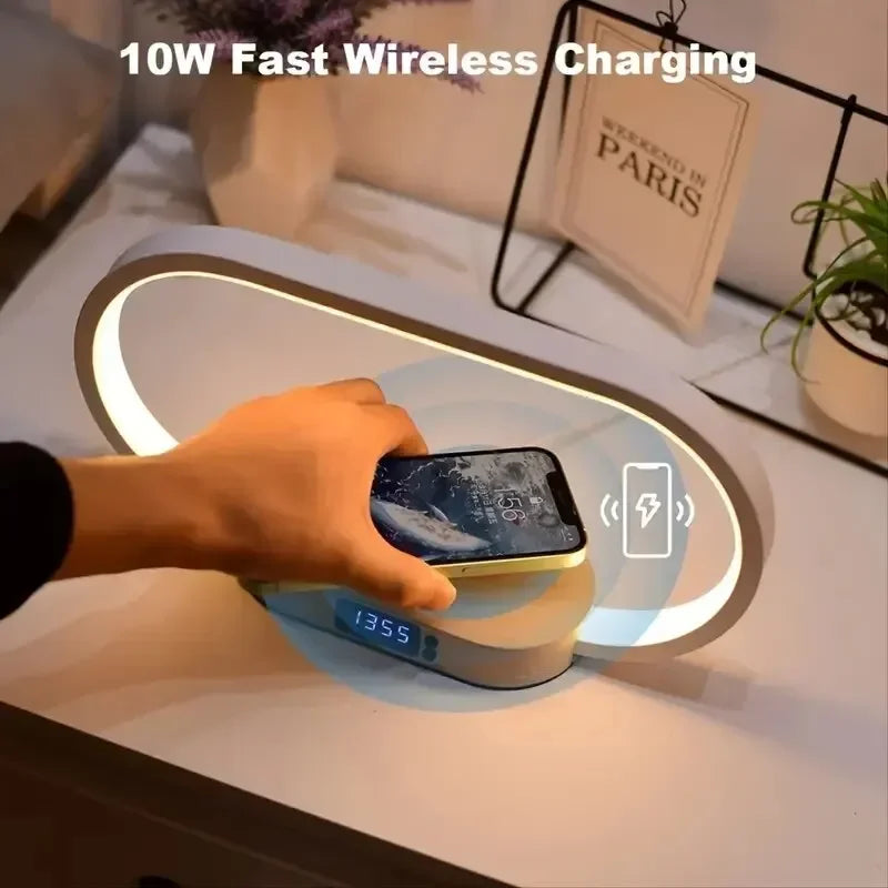 Wireless Phone Charger Dimmable LED Clock