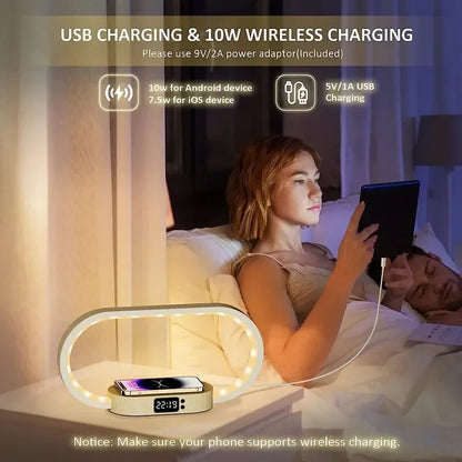 Wireless Phone Charger Dimmable LED Clock